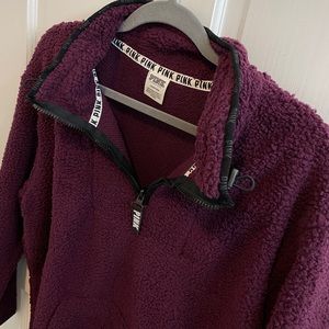 VS PINK Sherpa Quarter- Zip